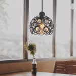 Modern Pendant Lamp E27 Industrial Lights for Bedroom Hanging Lighting Nordic Crystal K9 Lampshade LED Bulb Kitchen Chandeliers 2
