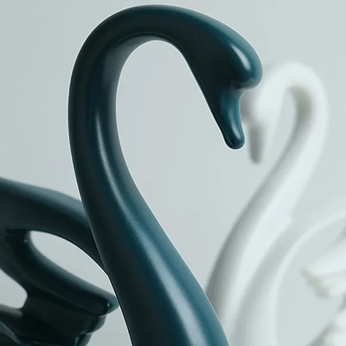 2pcs/set of Ceramic Couple Black and White Swan Figurine Creative Wedding Gift Home Decoration Living Room Office Friend Gift 6