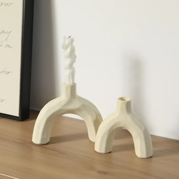 Creative Geometric Ceramic Candle Holder Ornament Living Room Bedroom Candle Holder Craft Wedding Table Decoration Candle Holder 2