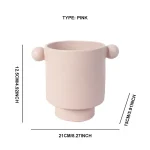 Nordic simple geometric binaural resin vase modern home living room desktop porch garden decoration dried flower vase ornaments 6