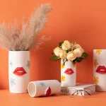 Nordic Ins Creative Lip Ceramic Vase Decor Living Room Dining Room Desktop Dried Flower Container Home Decoration  Accessoires 1