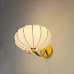 Silk Bedroom Bedside Wall Lamp Pumpkin Cream Style Modern Living Room Wall Lamp LED Background Wall Study Atmosphere Light 2