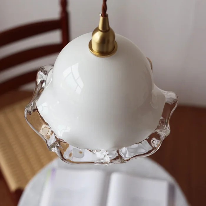 French Retro Brass Glass Chandelier Japanese Bedside Atmosphere Lamp Restaurant Bar Entrance Coffee Shop Chandelier 2