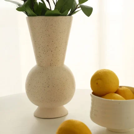 Nordic Ins Cream Sesame Glaze Ceramic Vase Ornaments Living Room Dining Table Flower Arrangement Vases Wedding Vase Decoration 2