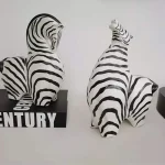 Creative resin zebra statue animal decoration desk decoration figurines home decoration accessories office crafts gifts 4