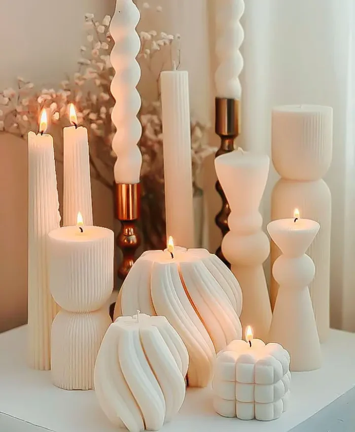 Luxury Decoration Candle Nordic Geometric Scented Candles Aesthetic Big Home Decorative Candles Table Decoration And Accessories 4