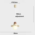 Flower Bud Chandelier Cream Simple Bedroom Children's Bedside Small Chandelier Restaurant Aisle Background Wall Decorative Lamp 6