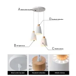 PHYVAL Nordic Pendant Lamp simple Creative Modern Pendant Light White lampshade E27 Bedroom Restaurant Living Room Lighting 5
