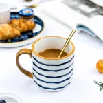 350ml Japanese Ceramic Mug  Coffee Cup Underglaze Office Home Milk   Bumpy Surface Handgrip  Microwave Safe 5