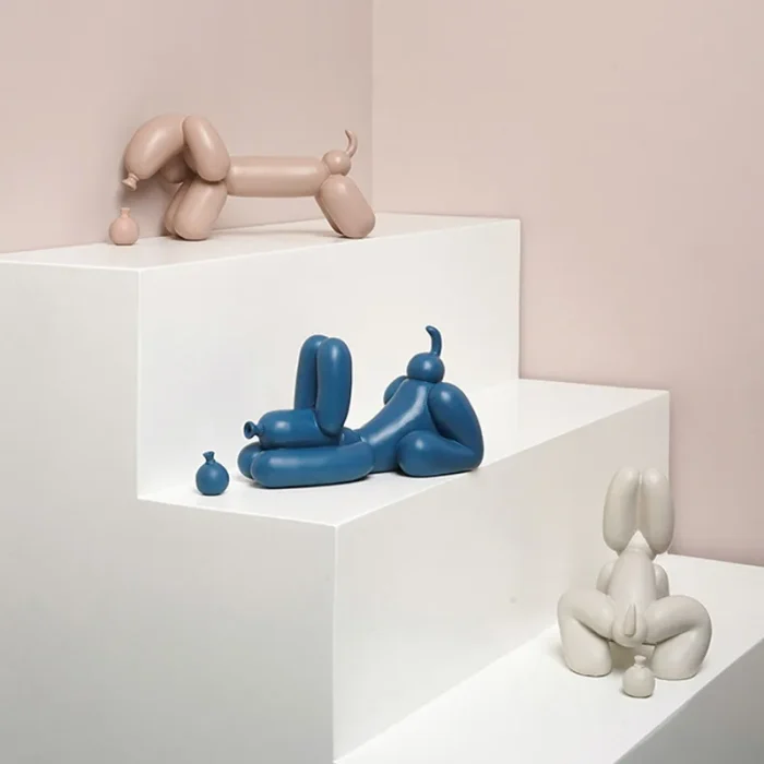 Creative Morandi color resin balloon dog sculpture living room TV cabinet desktop art figurines housewarming new home gifts 6