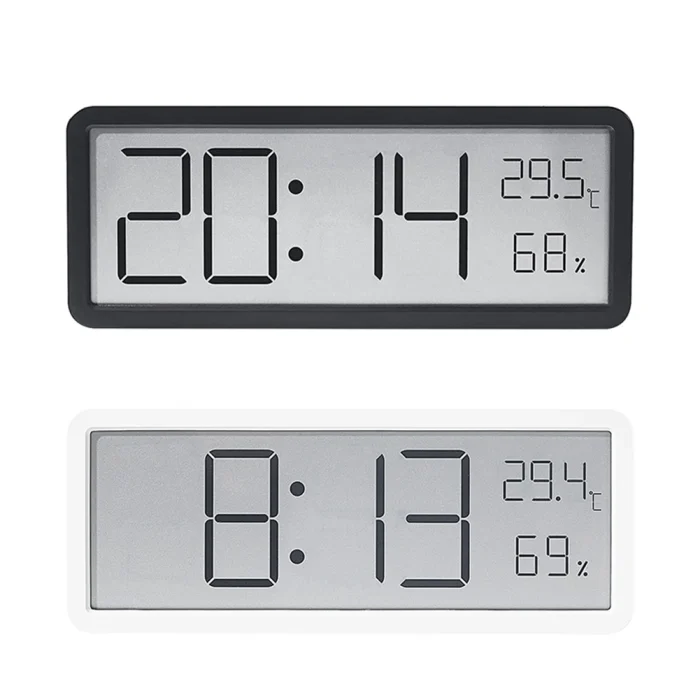 Digital Alarm Clock LCD Display Multifunctional Temperature Humidity Alarm Clock Ultra Thin Electronic Clock Room Home Decor 4