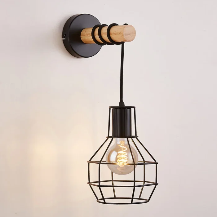 Vintage Industrial Wall Light Shade Ceiling Lifting Pulley Retro Loft Bedside Lamp Adjustable Wall Sconce Lighting Home Decor 5