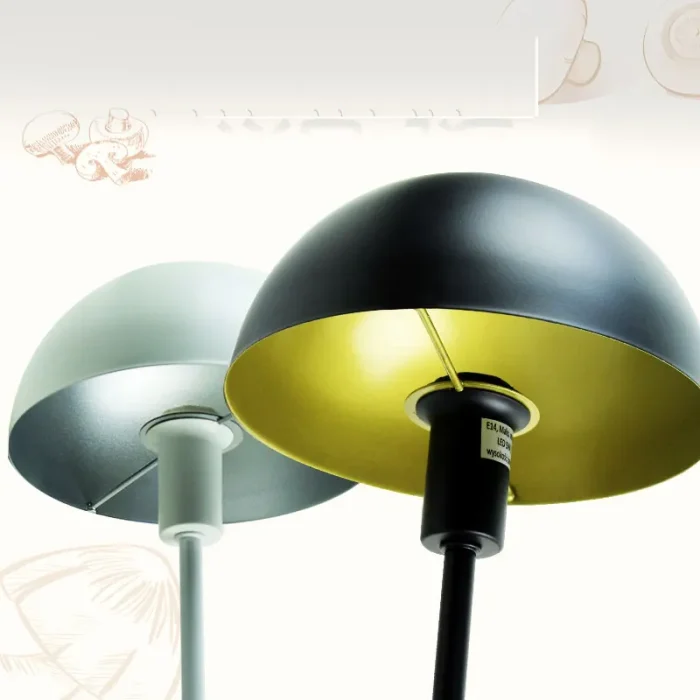 Mushroom Small Table Lamp Living Room Bedroom Study Bedside Table Lamp E14 Simple Black White 5