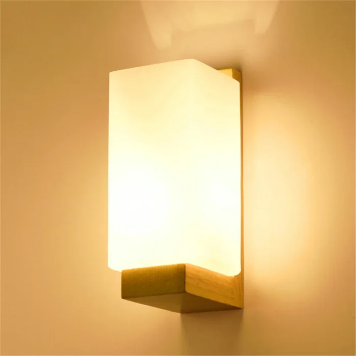 Wood Wall Lamp Sconce Decorative Home Office Restaurant Hotel Bathroon Mirror Lighting Nordic Indoor Aisle Bedroom Wall Light 5