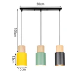 Nordic logs Simple Three-Headed Wrought Iron Restaurant Chandelier lamp Lighting Bar Restaurant Bedroom Study pendant light 5