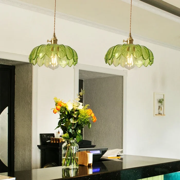 Nordic Retro Glass Pendant Light Modern Hanging Lamp Living Room Decor Luminaire Hall Bedroom Dining Room Indoor Fixture Lustre 3