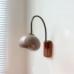 Retro Glass Wall Lamp Creative Solid Wood Bedroom Bedside Study Living Room Decoration Atmosphere Wall Lamp 4