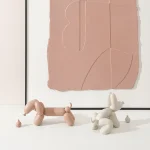 Creative Morandi color resin balloon dog sculpture living room TV cabinet desktop art figurines housewarming new home gifts 4