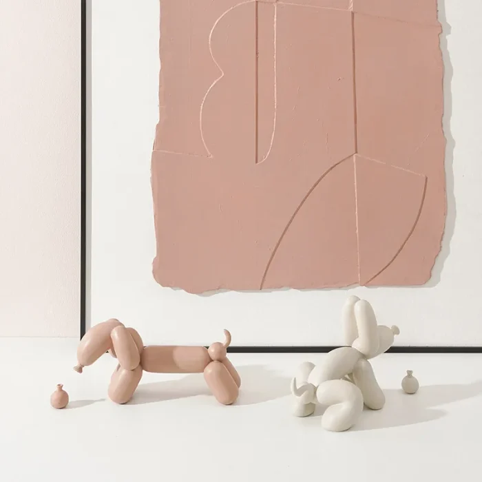 Creative Morandi color resin balloon dog sculpture living room TV cabinet desktop art figurines housewarming new home gifts 4