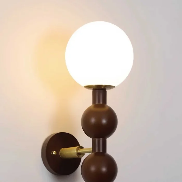 French Wall Lamp Retro Walnut Living Room Bedroom Room Wall Lamp American Solid Wood Bedside Decorative Lamps 5