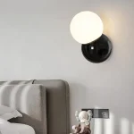 LED White Ball Small Wall Light Cream Wind Bedroom Living Room Children's Room Stairs Corridor Wall Lamp 4