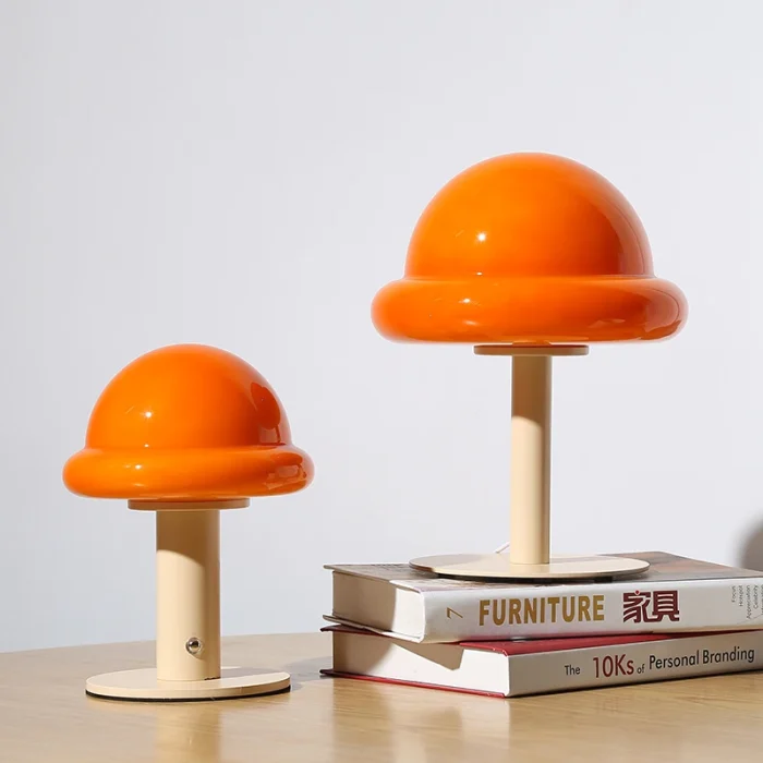 Mushroom Table Lamp Rechargeable Glass Bedroom Bedside Ornaments Creative Atmosphere Lamp Interior Decoration Small Table Lamp 1