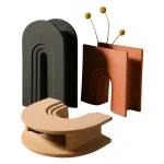 Nordic Morandi Ceramic Flower Vases Figurines Nordic Arch for Pots Modern Table Art Creative Living Room Decoration Accessories 6