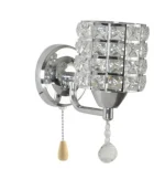 Cylindrical Crystal Wall Lamp LED e27 Corridor Porch Bedroom Living Room Wall Lighting Fixture with Pull Switch 110V 220V 5