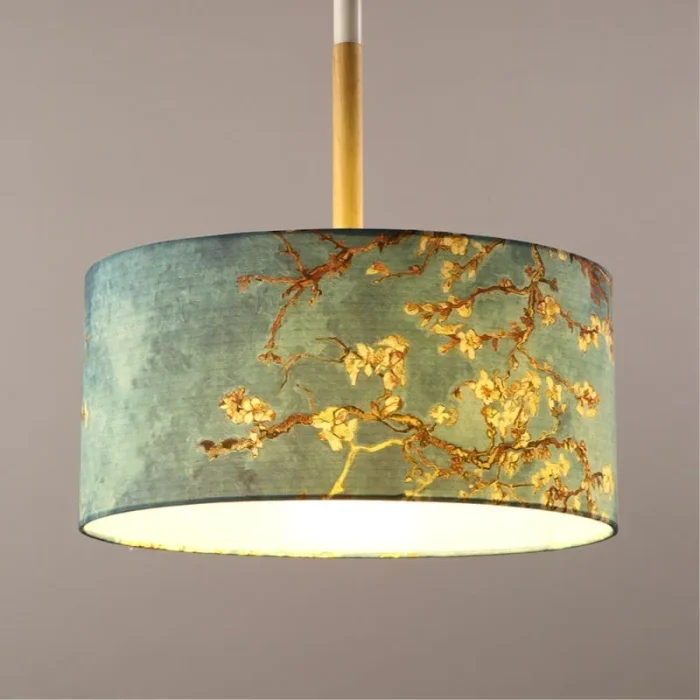 Solid Wood Cloth Chandelier Large Single Head Modern Dining Room Living Room Bedroom Bedside Lamp Decorative Lamp 5
