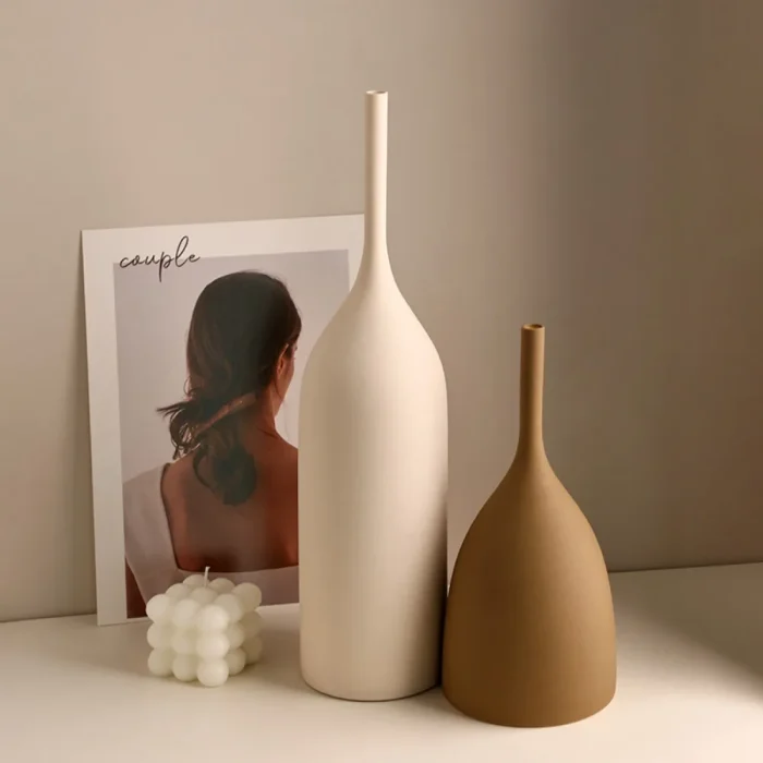Nordic Retro Brushed Ceramic Vase Ornaments Living Room Bedroom Wine Cabinet Desktop Flower Arrangement Vases Wedding Decoration 4