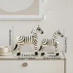 Nordic Simple Zebra Wooden Ornaments Living Room Bedroom Office Desktop Photo Props Arts Crafts Decoration Birthday Gifts 6