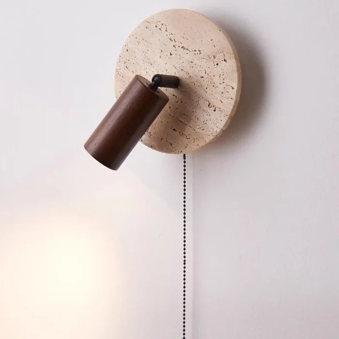 LED cave stone solid wood wall lamp for porch spot light bedroom study living room bedside lamp corridor lighting 5