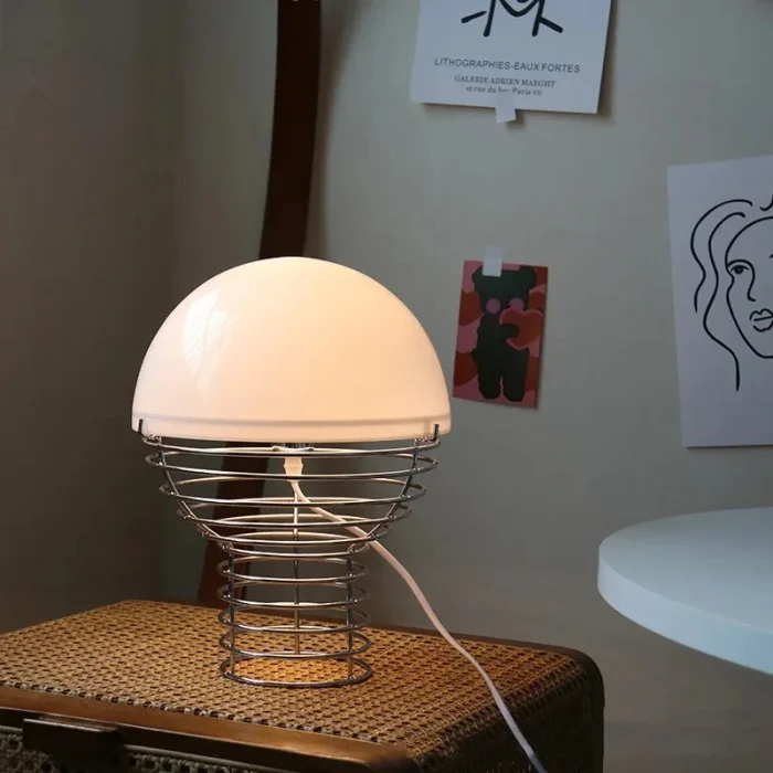 E14 Nordic Modern Glass Table Lamp Bedroom Retro Decorative Atmosphere Lamp Bedside Living Room Children's Bedroom Table Lamp 4