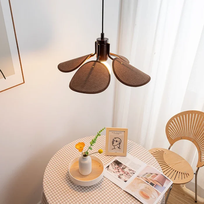 Solid Wood Restaurant Decoration Chandelier LED Living Room Bar Retractable Lamp Retro Tea Room Chandelier 2