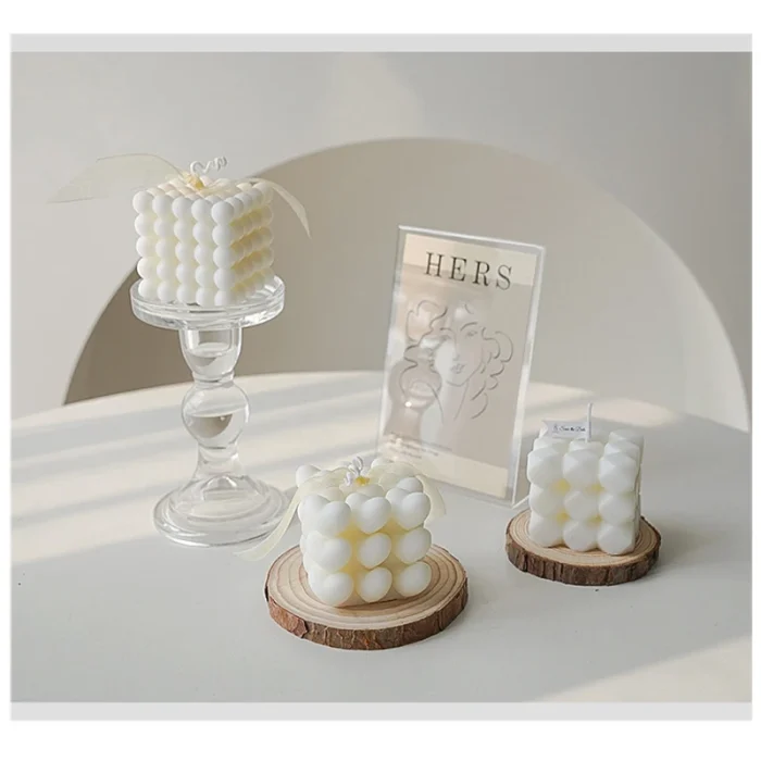 Creative Home Souvenirs Ins Rubik's Cube Scented Candles Soy Wax White Geometric Aromatherapy Candles Home Decoration Ornaments 5