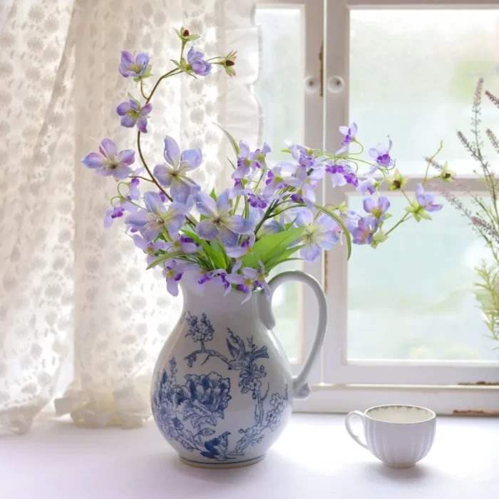 Nordic Retro Blue and White Porcelain Vase Living Room Bedroom Dining Table Flower Arrangement Container Wedding Decoration Vase 4
