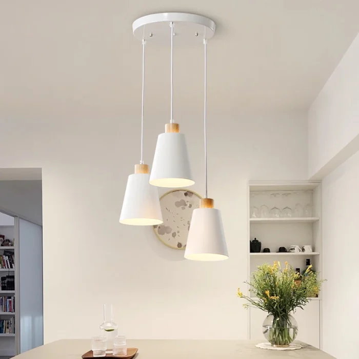PHYVAL Nordic Pendant Lamp simple Creative Modern Pendant Light White lampshade E27 Bedroom Restaurant Living Room Lighting 2