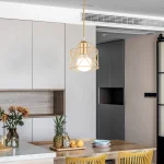 Modern LED Pendant Light Iron Gold Black Minimalist Metal Cage Pendant Lamp Living Room Restaurant Shop Bar Fixture Decoration 4