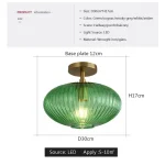 LED Nordic Glass Ceiling lights Minimalist bathroom Balcony Bedroom Entrance Light fixture Indoor lighting Glass Ceiling Lamp 4
