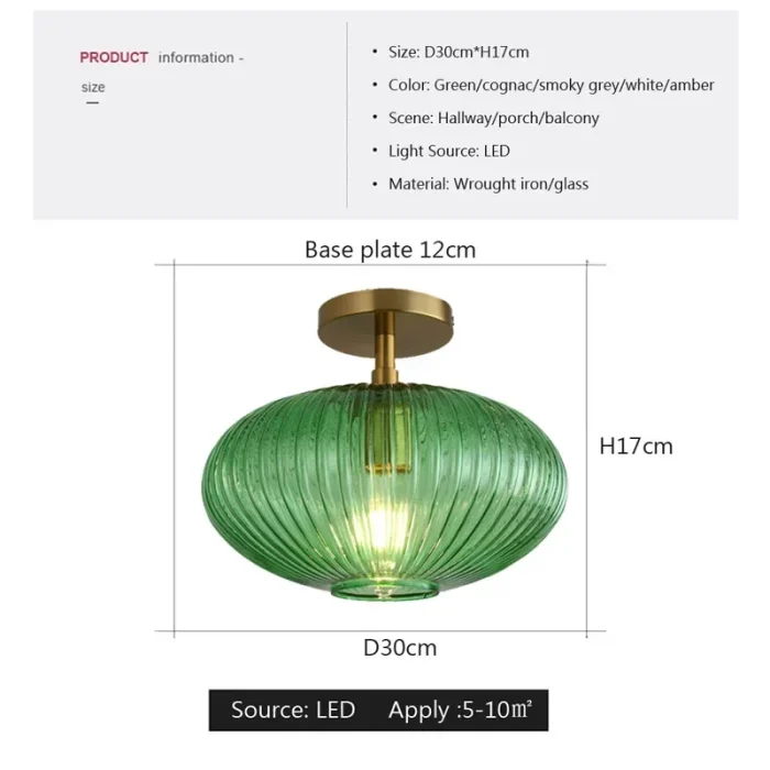 LED Nordic Glass Ceiling lights Minimalist bathroom Balcony Bedroom Entrance Light fixture Indoor lighting Glass Ceiling Lamp 4