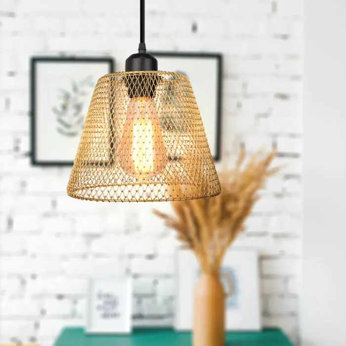 Postmodern Design Pendant Lamp Iron Net Lampshade LED Hanglamp Fixture For Bedroom Living Room Restauran Chandelie 2