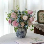 Nordic Retro Blue and White Porcelain Vase Living Room Bedroom Dining Table Flower Arrangement Container Wedding Decoration Vase 2