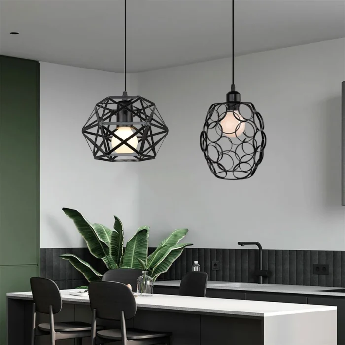 Retro Industrial Metal Pendant Light Vintage Cage Ceiling Hanging Lamp Shade for Bar Dining-room Kitchen Bedroom Hanglamp 1