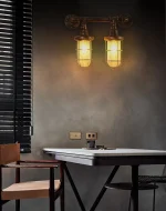 Retro Water Pipe Wall Lamp Double Head Industrial Style Lamp Bar Creative LED Iron Wall Lamp 2