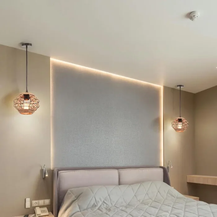 Japanese-style Hemp Rope Ceiling Chandelier Kitchen Living Room Restaurant Bedroom Pendant Light Handmade Woven Hanging Lamp 2