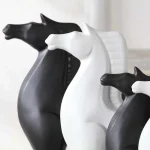 Nordic Home Office Decoration Ceramic Horse Crafts Desk Decoration Animal Figurine Gift Craft Supplies White Porcelain Bonsai 5