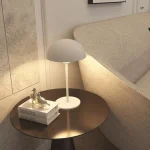 Mushroom Small Table Lamp Living Room Bedroom Study Bedside Table Lamp E14 Simple Black White 1