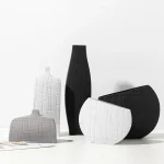 Nordic ins Scandinavian Minimalist Artwork Black And White Stripes Ceramic Vase Creative Design Desktop Home Decorations Europe 1