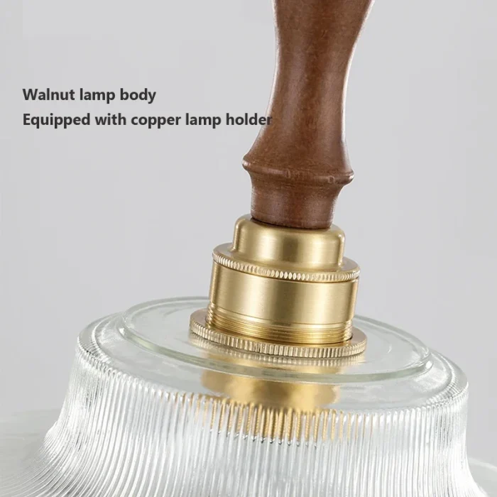 Nordic LED Wooden Pendant Glass American Vintage Fixtures Home Decor Light Bedroom Living Room Restaurant Chandelier Lamp 5