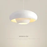 Nordic LED Pendant Lamp Simple Black and White Mushroom Lights Bedroom Dining Living Room Study Bar Indoor Home Hanging Fixtures 3
